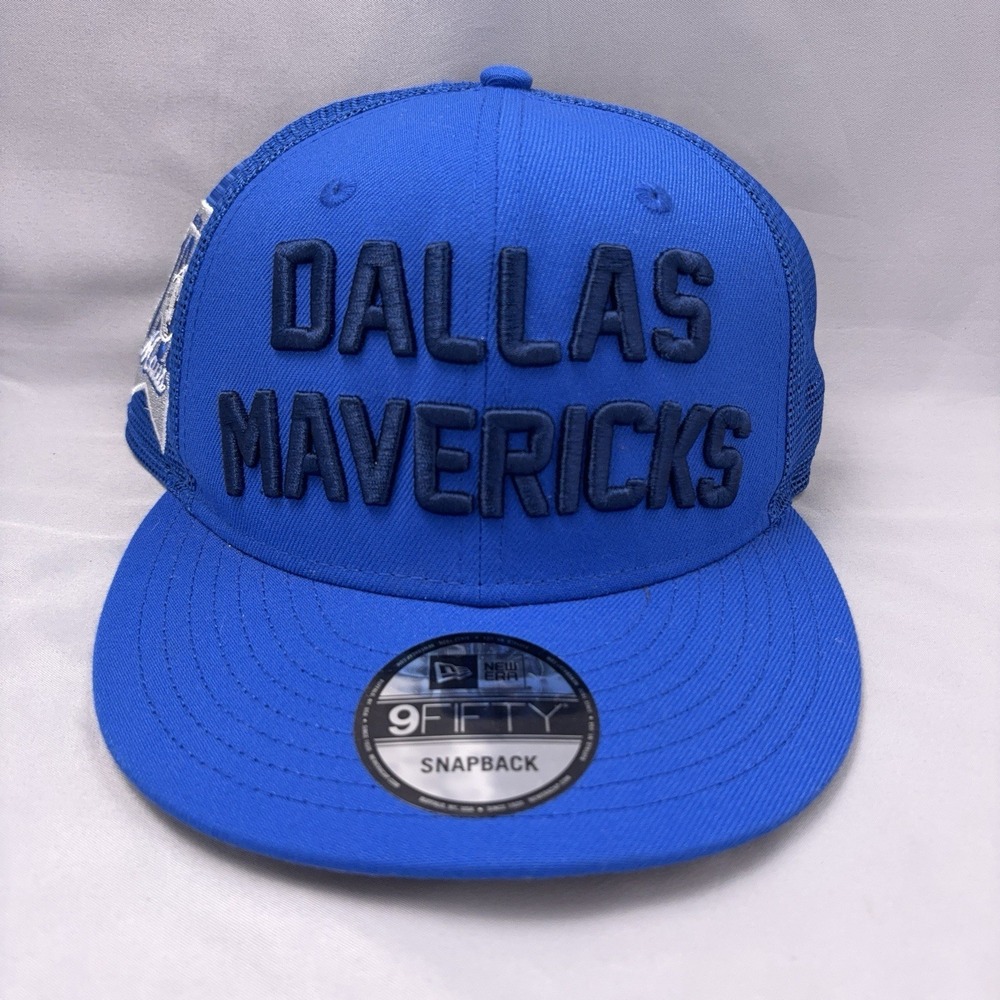 New Era Dallas Mavericks SnapBack Hat Blue 9FIFTY‎ NBA Logo Retro Cap